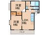 フォレスト浦園Ａ 2LDKの間取り