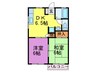 第５的野コーポ 2DKの間取り
