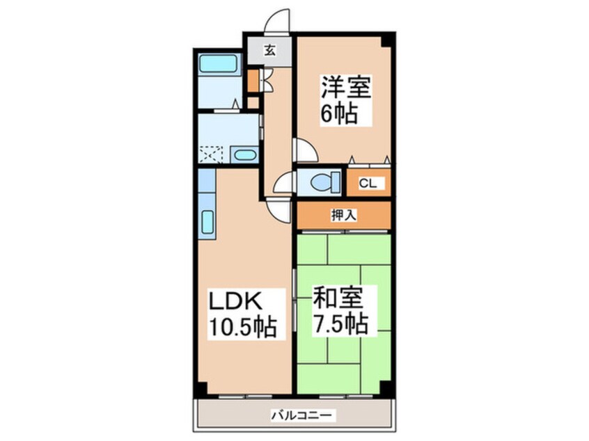 間取図 サンライズ天拝