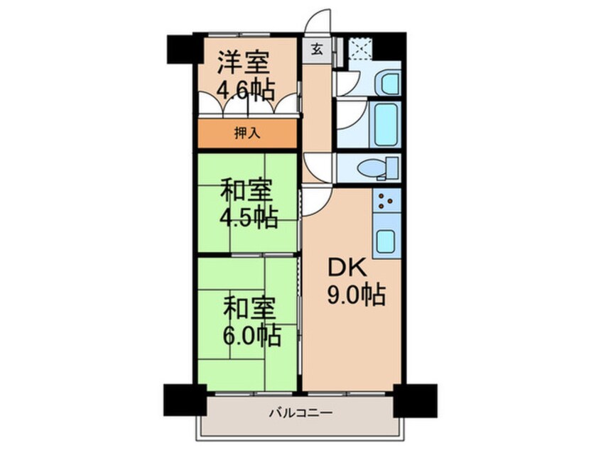 間取図 アンピ－ル箱崎東（805）