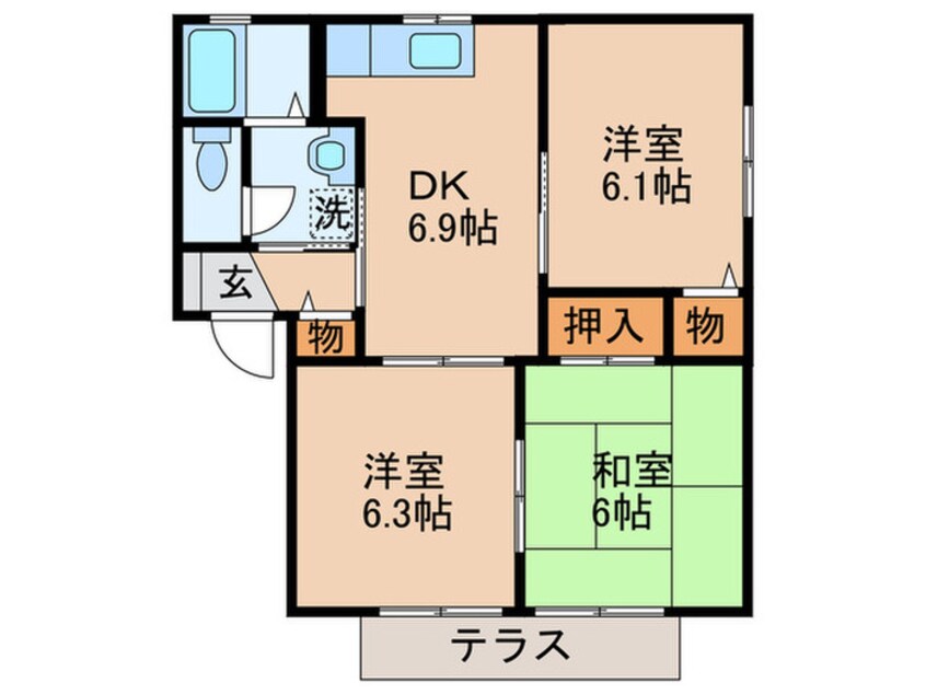 間取図 サニーホームズ御牧Ｃ