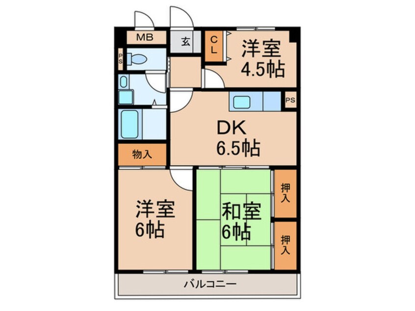 間取図 サンライズ津福