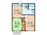 サンシャイン花瀬 2DKの間取り