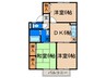 セジュ－ル鴨生田Ａ棟 3DKの間取り