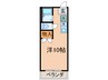 ルミエール折尾 1Rの間取り