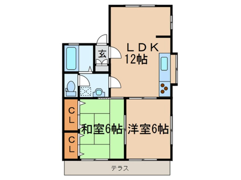 間取図 ルミエール伊左座B棟