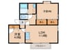 プレジールすがや 2LDKの間取り