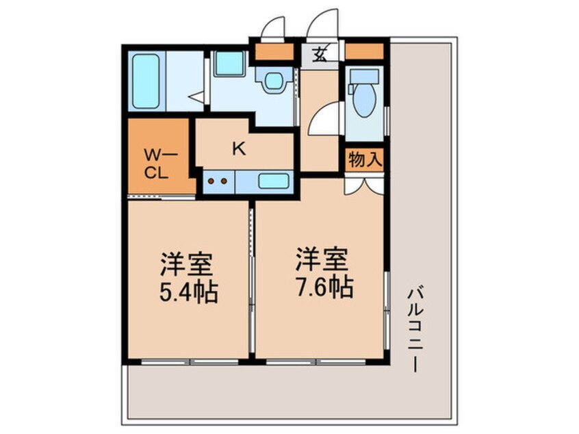 間取図 ｻｳﾞｫｲﾃﾝｼﾞﾝｸｫｰﾀｰ（1201）