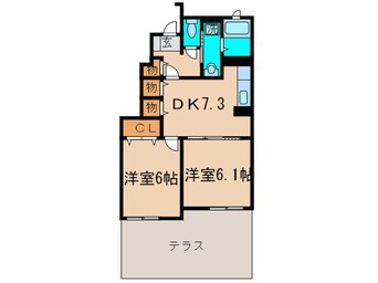 間取図 ブランミュール水巻C