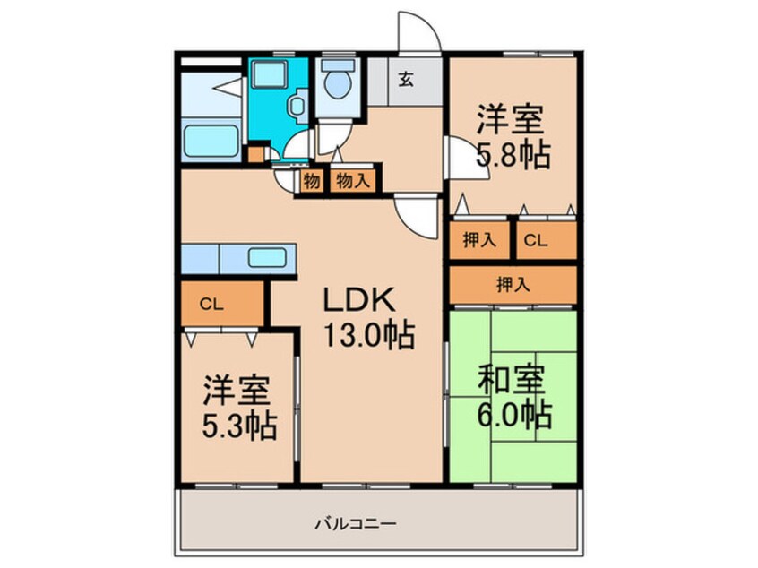 間取図 リベルタ柚須