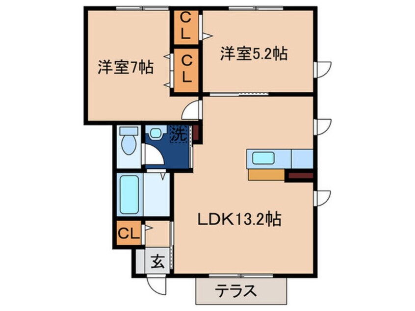 間取図 グランドゥール大地　Ｂ棟