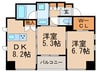 ｴﾝｸﾚｽﾄ博多THE　TIME(1101) 2DKの間取り
