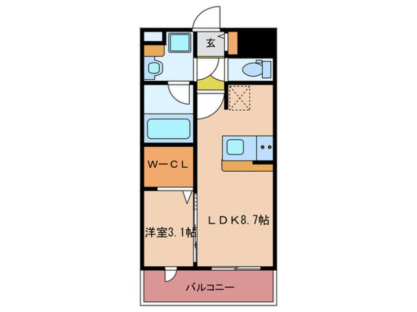 間取図 ｸﾞﾗﾝﾌｫｰﾚ千早ﾏｰｸｽｸｴｱｳｴｽﾄｳｲﾝｸﾞ