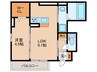 セントラル姶良 1LDKの間取り