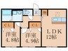 ソレアード・カンパーニュ　Ａ棟 2LDKの間取り