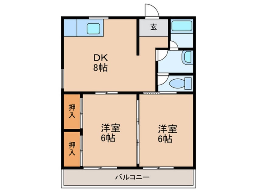 間取図 グリーンビュー小原A棟