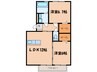 アヴニ－ル 2LDKの間取り