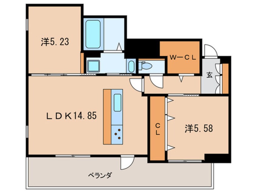 間取図 ＴＨＥ ＨＩＬＬＳ ＫＯＫＵＲＡ