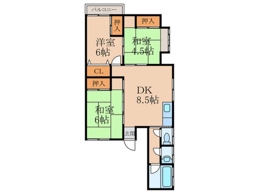 間取図 コンフォート湯川