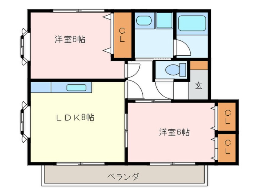 間取図 ニューウイングハイツ　F