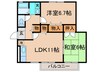 コンフォ－ル安守 2LDKの間取り
