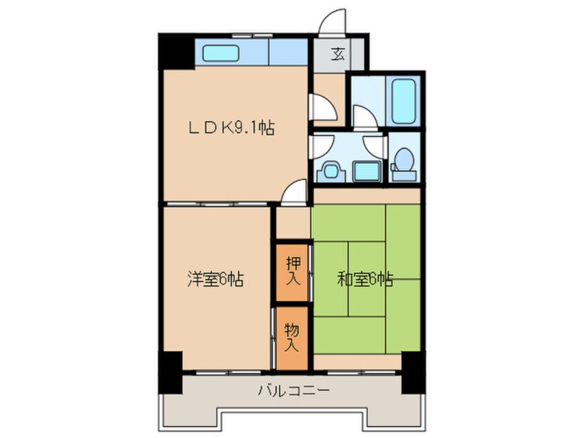間取図 アークハイツ大濠