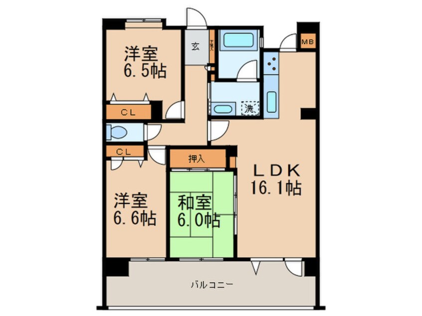 間取図 アンピール千早駅前通り(309)