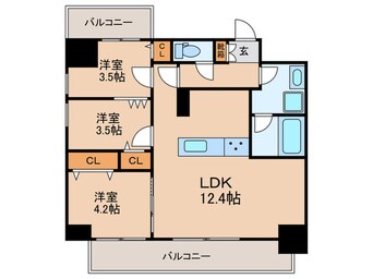 間取図 Modern Palazzo博多駅東