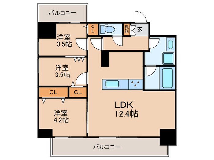 間取り図 Modern Palazzo博多駅東