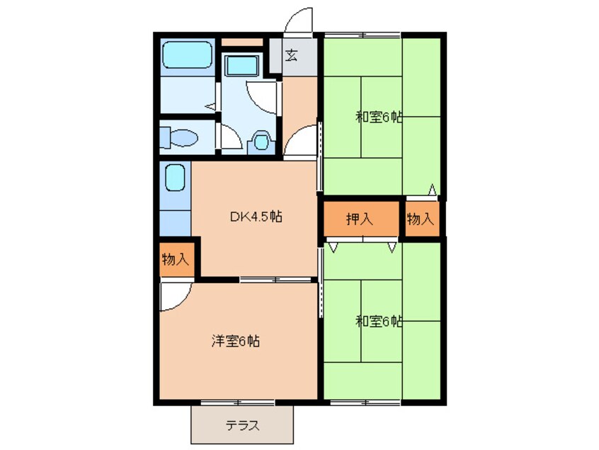 間取図 ドルチェ津福今ハイツ