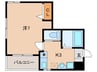ＫＫＭビル 1Kの間取り