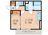 D-roomクレスト国分 1LDKの間取り