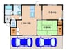 塚田借家C棟 2LDKの間取り
