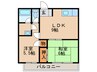 シャレール大弘 2LDKの間取り