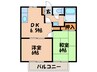 ビーライン春日 2DKの間取り
