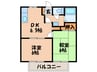 ビーライン春日 2DKの間取り