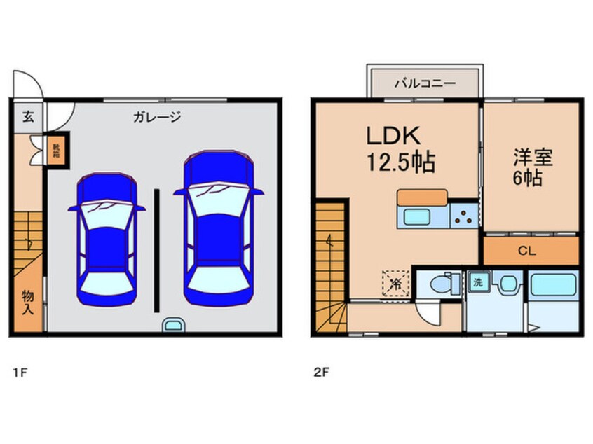 間取図 ギャラン中間　Ｄ