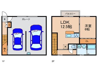 間取図 ギャラン中間　Ｄ