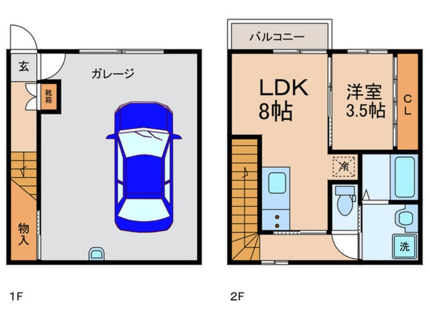 間取図 ギャラン中間　Ｄ