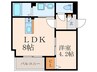 仮）Crecia城野 1LDKの間取り