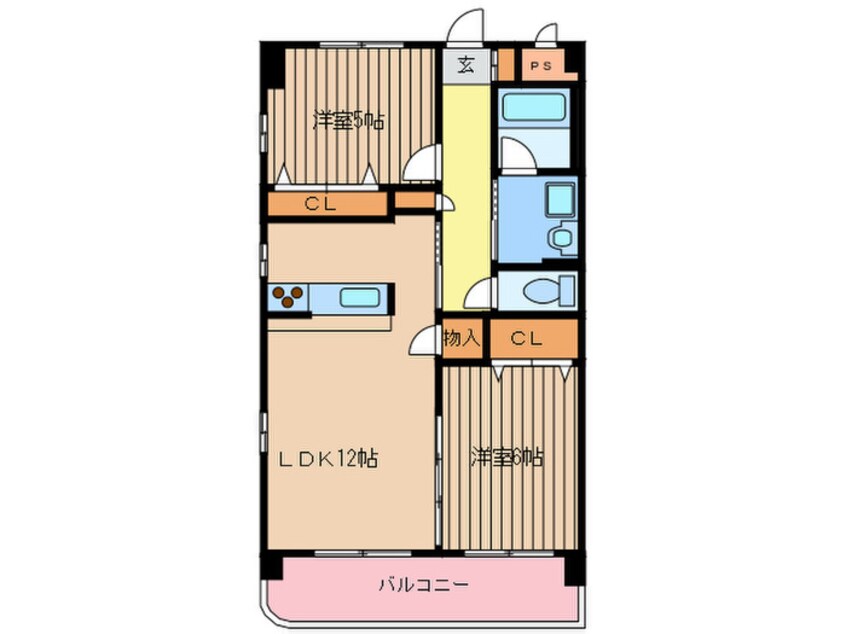 間取図 リバ－サイド古賀