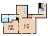La Kasa Yumachi 1321 1LDKの間取り
