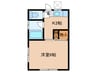 KG GARDEN中央 1Kの間取り