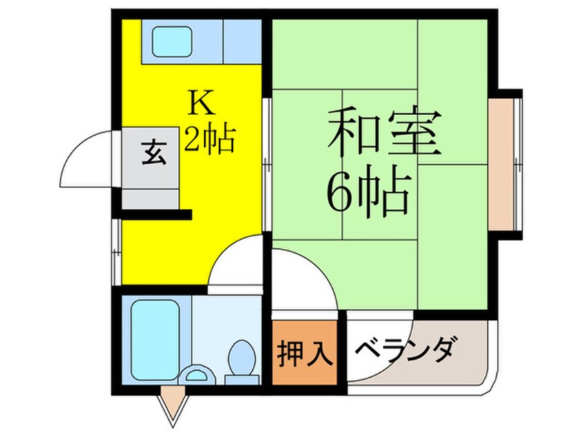 間取図 春日原コーポ第２