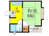 春日原コーポ第２ 1Kの間取り