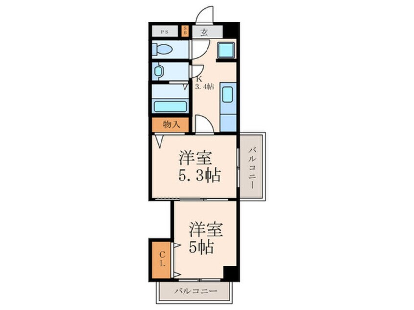 間取図 木下鉱産ビルⅡ