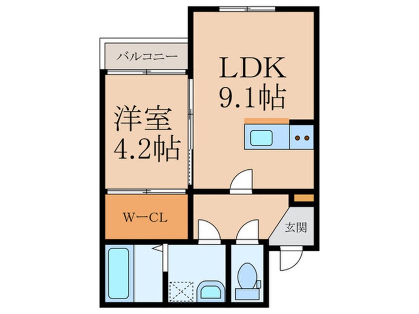 間取図 仮）苅田町神田町1丁目新築ｱﾊﾟｰﾄ