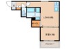 Crecia箱崎 1LDKの間取り