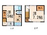 岩本棟割 2Kの間取り