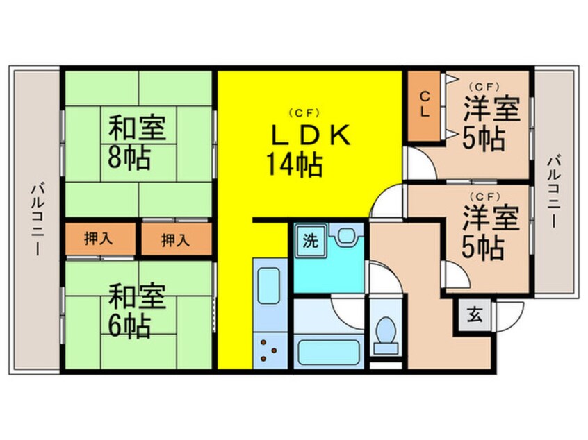 間取図 日商岩井ﾘﾊﾞ-ｻｲﾄﾞﾏﾝｼｮﾝA棟(504)